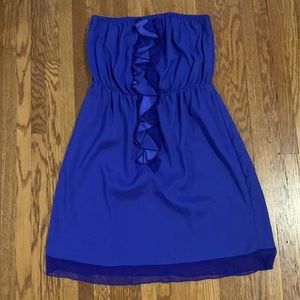 Deep blue silk dress